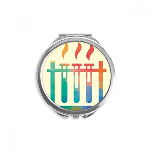 Miroir rond de poche chimie tube à essai maquillage portable multicolore DIYthinker