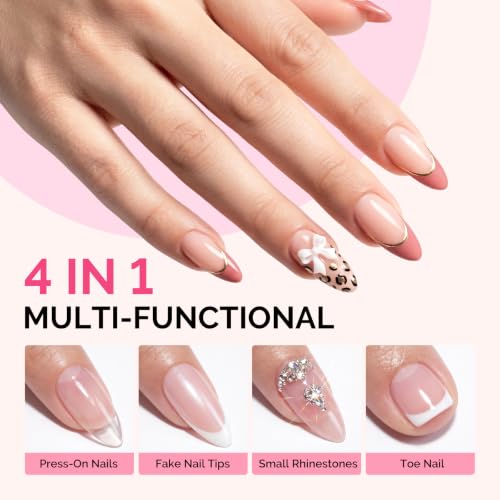 Image of MelodySusie 15ml Super Strong Nail Glue with 20ml Nail Glue Remover, Quick Dry Semi Solid Glue No UV Lamp Needed and Non-Acetone Gentle Remover Kit, Perfect for Press On Nails Application and Removal