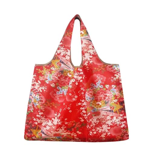 YQWENDMA Eco-friendly portable foldable shopping bag oxford cloth Largeredpavilionflower
