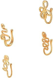 Lurrose Anéis De Nariz Para Mulheres 4 pcs nariz clipe nariz mulheres nariz jóias nariz decoração Jóias De Nariz Para Mulheres Anéis De Argola De Nariz Para Mulheres