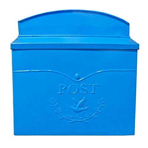 Free Shipping Over $50 Chelsea Classic Metal Post Mailbox, Vintage European Design, Powder Coated Maximum Rust Protection, 11.5 x 5 x 13", Light Blue, MB-6948 by North American Country Home