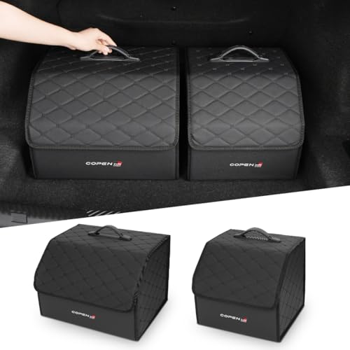 【コペン GRスポーツ 専用】トランク 収納ボックス COPEN GR SPORT 専用ロゴ付き 車用 収納ケース コペン GR スポーツ グレード LA400系 対応 車 大容量 ツールボックス 蓋付き 折り畳み可能 荷物入れ 防水防汚 カー用品(ブラッ