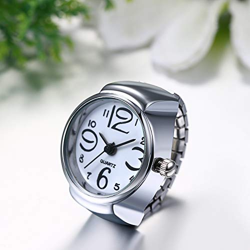 jewelrywe men women finger watch creative elastic round quartz finger ring watches