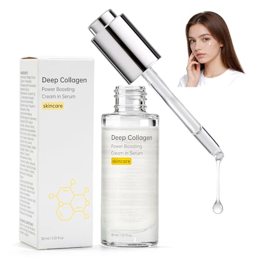 Deep Collagen Serum Collagen Peptide Serum Anti-Aging Serum zur Glättung Feiner Linien & Falten Feuchtigkeit & Straffende Hautpflege Skincare Serum für Alle Hauttypen (1 Flasche)