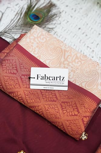 Image of Fabcartz South Indian Half and Half Saree For Women