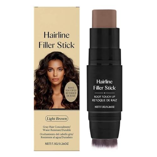 Namika Root Touch up Stick,Namika Poudre Cheveux Waterproof,Hairline Filler Stick,Instantly Gray Hair Cover Up,Retouche Racines Instantanée,Camoufle Cheveux Gris,Résultat Naturel (Light Brown)