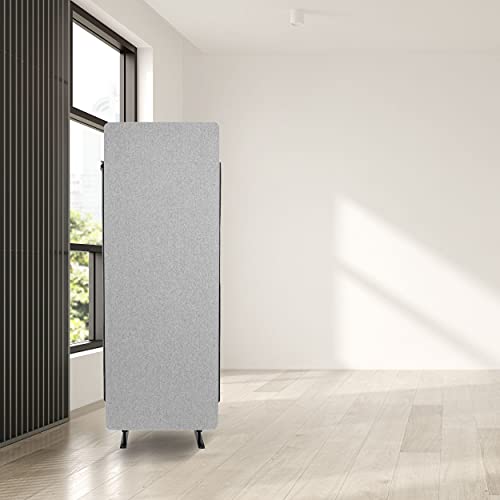 Stand Up Desk Store Refocus Freestanding Noise Reducing Acoustic Room Wall Divider Office Partition (Cool Grey, 23.6" X 66", Zippered Extension Panel) #TOP1