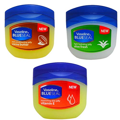 Vaseline Variety Pack - Skin Protectant Petroleum Jelly - 100ml - Cocoa Butter, Vitamin E, Aloe Fresh (BlueSeal Series)