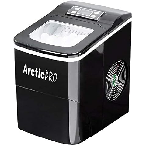 PORTABLE DIGITAL ICE MAKER MACHINE by Arctic-Pro with Ice Scoop, First Ice in 6-8 Minutes, 26 Pounds Daily, Great for Kitchens, Tailgating, Bars, Party, Small/Large Cubes, Black, 11.5x8.7x12.5 Inches Cover