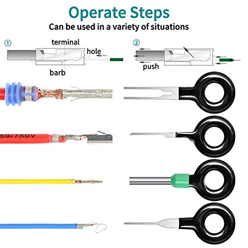 Vignee Terminal Removal Tool Kit,140 Pcs Pin Terminal Extractor Kit For Car,Wire Connector Pin Release Key Extractor Tools Set For Most Connector Terminal With A Protective Bag #TOP5