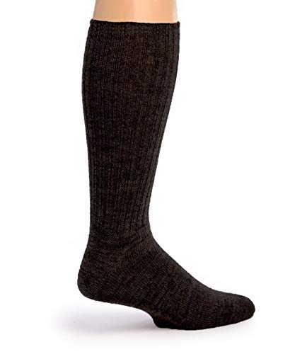 Warrior Alpaca Socks - Ribbed Casual Everyday Alpaca Wool Crew Socks For Men And Women (Charcoal Large)