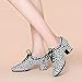 Women Latin Dance Shoes Lace Up Fashion Leopard Print Comfortable Indoor Dance Shoes Ballroom Dance Beginners Pratice Training Shoes (Color : Black Leopard print-5CM/1.96In, Size : 5)