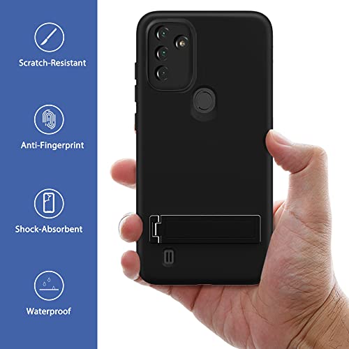 Nijiadi For Wiko Voix /U616At Phone Case With Kickstand, Soft Flexible Slim Shockproof Three-Way Metal Stand Case For Wiko Voix /U616At - Black #TOP4