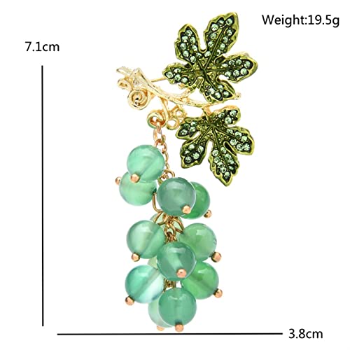 Broche raisin vert strass : le cadeau idéal pour briller en soirée