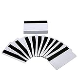 Gialer 10Packs - Premium White PVC Cards with 1/2' HiCo Magnetic Stripe - CR80 30Mil Blank PVC Plastic...