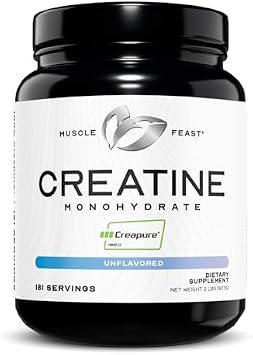 Muscle Feast Creatine Monohydrate & Grass-Fed Whey Isolate Bundle 2lb Creatine + 5lb Vanilla Whey Isolate Clean Muscle Growth & Recovery Support