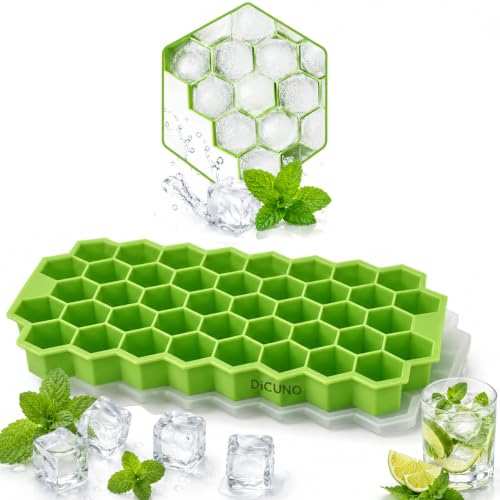 Image of Silicone Ice Cube Trays with Lids, Flexible Icecube Tray Silicone for Freezer, Non-Stick Ice Cube Mold, Leakproof Ice Tray with Lid, Big Size Ice Cube Maker, BPA Free Ice Trays for Freezer