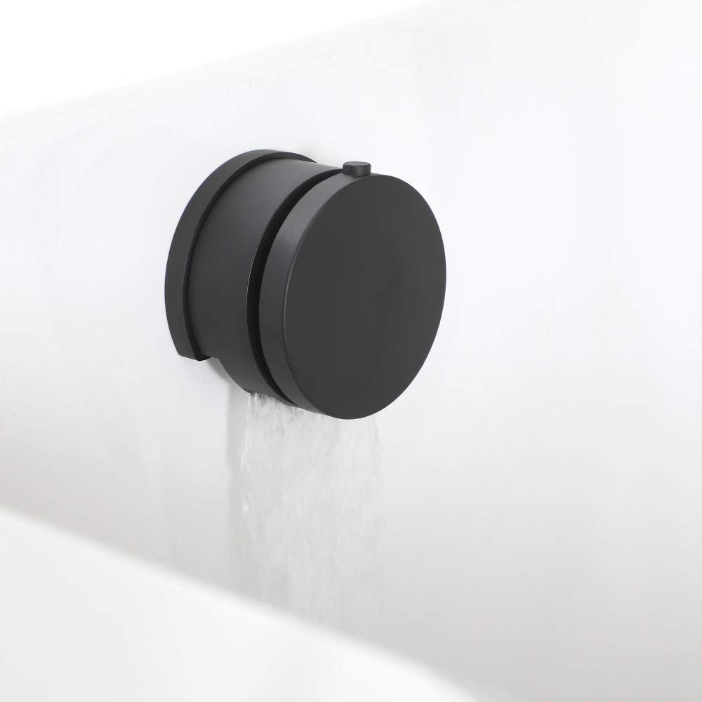 Milano Nero Overflow Bath Filler Tap Pop Up Click Clack Waste - Black