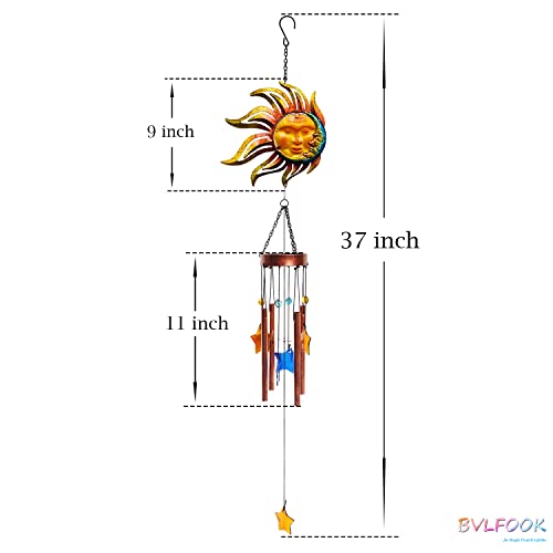 Carillon éolien soleil et flamme idéal pour ambiance zen de terrasse