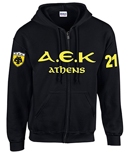 SRS-Textilservice AEK Athen Jacke, Sweatshirt Hellas, Griechenland Greece (L, Schwarz) Cover