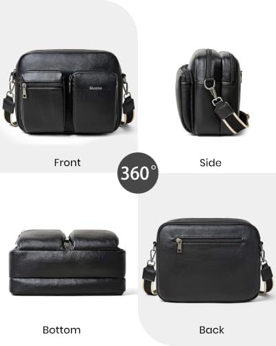 Image of Bluome Crossbody Purse for Women Multi Pocket Crossbody Bag with 3 Front Pockets Leather Shoulder Bag Everyday Travel Bag