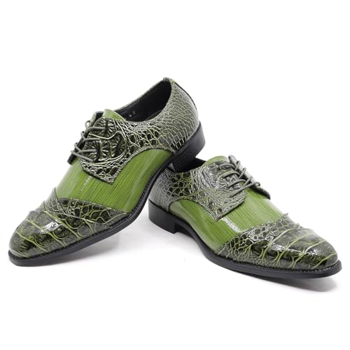 Men's Formal Fashion Tuxedo Wedding Lace Up Cap Toe Dress Shoe croco-04 6