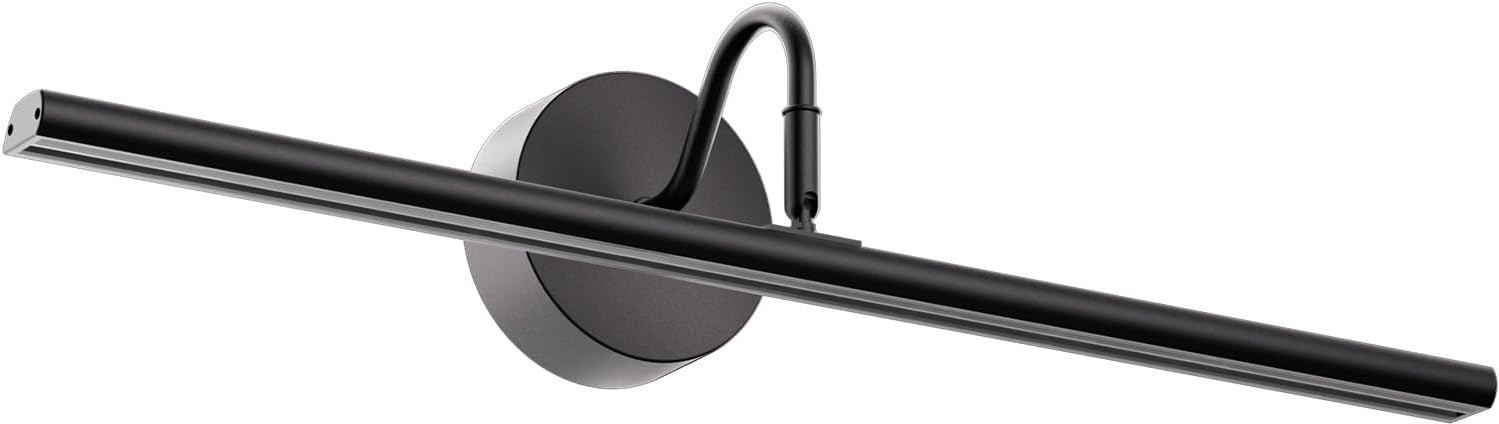 Hardwired Picture Lights for Wall 23.9" Dimmable 3CCT Frame Lights for Wall with Remote, 15W Gallery Artwork Light for Paintings Poster, 2700K-6500K Warm Nature White, 1200LM, Black 23.9inch Dimmable 3CCT Hard-Wired Black