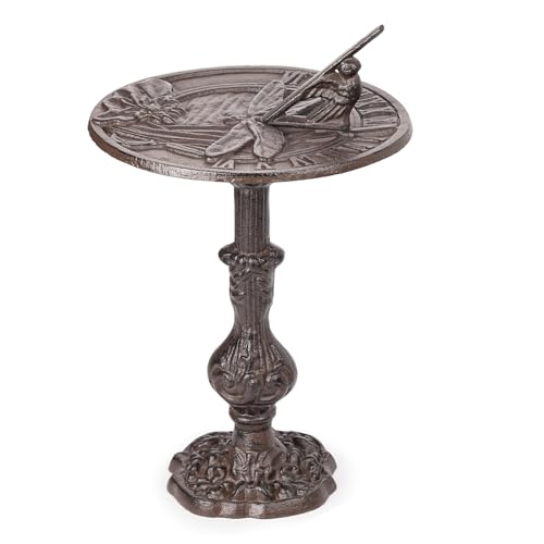 Sungmor Cast Iron Dragonfly Sundial 10.4 Inch Diameter Vintage Brown