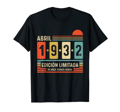 90 Años Abril 1932 Leyenda Regalo 90 Cumpleaños Camiseta