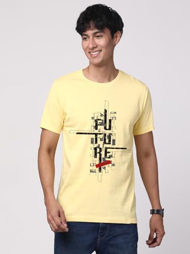 Image of ADRO Men's Graphic Printed 100% Cotton T-Shirt - Regular Fit, Printed T-Shirts for Men