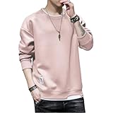 [foveitaa] Tシャツ メンズ パーカー 長袖 ゆったり シルエット プルオーバー トレーナー トップス カジュアル おしゃれ 大きい サイズ 春秋服 pink M