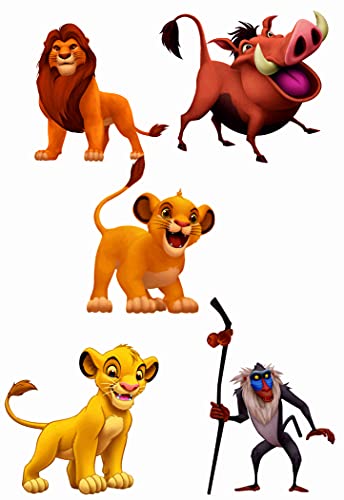 Image of Pretty Ur Party Lion King Theme Paper Cutouts for Birthday Parties, Simba Party Supplies decor, Lion King Birthday Party Decoration, Cut-Outs for Room, Board - Yellow Green (10 pcs)