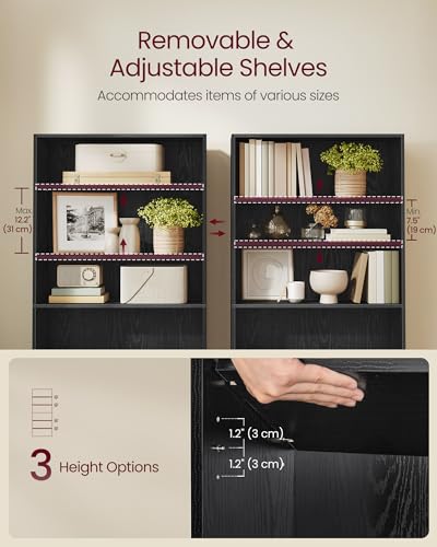 Image of VASAGLE CUSTOS Collection - Bookshelf, 6-Tier Bookcase, Book Shelf, Open Storage Shelf, 9.4 x 31.5 x 63.3 Inches, for Living Room, Home Office, Dining Room, Ebony Black ULBC412B01