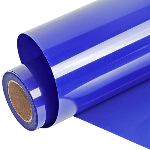 Image of FUNKAKA Heat Transfer Vinyl Rolls, 12 inch x 9ft Blue Iron on Vinyl for Shirt | Glossy HTV Vinyl for All Cutter Machines - Easy to Cut & Weed for Heat Vinyl Design