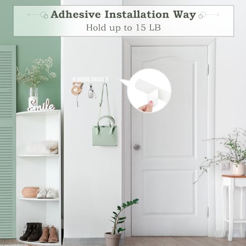 Homebros Key Holder Wall Mount, Small Metal Key Hanger With 3 Key Hooks Self Adhesive Key Chain Holder Key Rack For Entryway Hallway Doorway Camper 2 Installation Methods thumb #2