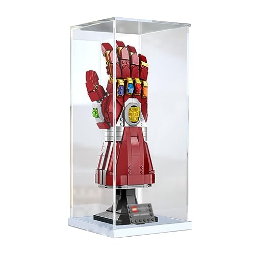 Caixa de exibição de acrílico compatível com LEGO 76223 Nano Gauntlet Display Box Display Box (sem m