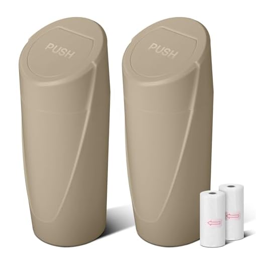 Car Trash Can Bin with Lid - 2 Packs Car Garbage Can Cup Holder - Beige Mini Leakproof Vehicle Garbage Bin with 40pcs Trash Bags-Automobile Organizers and Storage for Front Back Seat Accessories