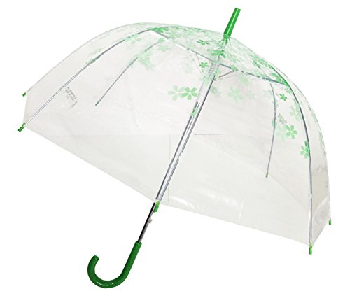 Clear Cherry Blossom Umbrella, Clear umbrella, clear bubble umbrella, dome shape umbrella (green)
