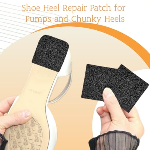 Image of Shoe Heel Repair, Rubber Sole Sheet, 1 /4 Inch Thick, Black, 4 Patches