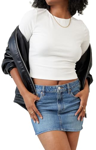 PacSun Women's Bella Stretch Dark Indigo Mid Rise Denim Mini Skirt - Multicolor