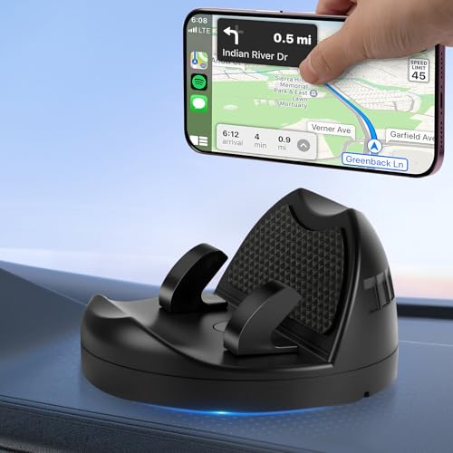 Ainiv Dashboard Phone Holder for Car, 360° Rotatable, Universal Compatible with Phones 0.3-0.7 inches Thick, Including iPhone and Android Models with Cases