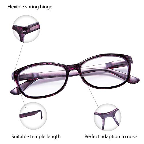 Eyeguard HD-1602-4PAIRS-C4 High Magnification Power 2 Pairs Spring Hinge Reading Glasses Ultra Clear Women Readers thumb #2