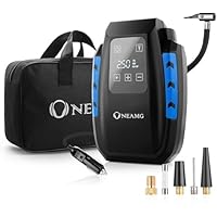 Compressore Auto Portatile OVERMUST 150PSI - Pompa Elettrica Con Arresto Automatico, Display LCD E Luce LED