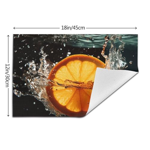 Set de table en PVC lot de 6 pièces imprimé orange dimensions 45,7 x 30,5 cm - 3