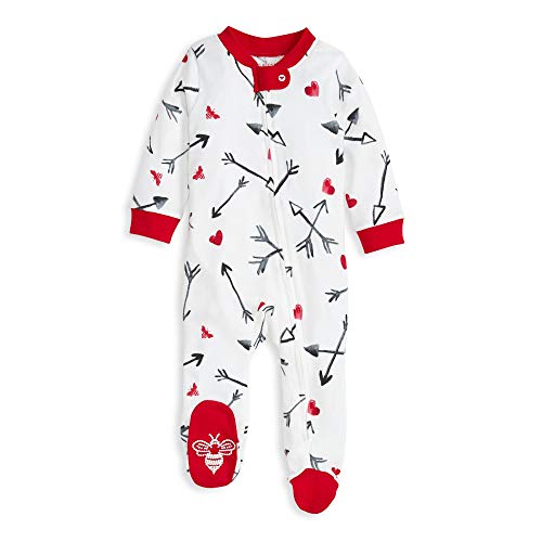 Image of Burt's Bees Baby unisex-baby Sleep & Play, Organic One-piece Romper-jumpsuit Pj, Zip Front Footed Pajama