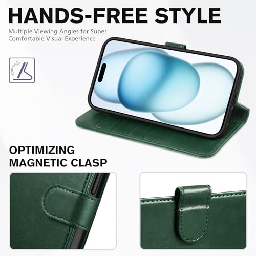 Compatible avec iPhone 15 étui TUCCH vert anti-choc anti-rfid - 4