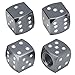 Bittwee 4PCS Dice Style Car Tire Valve Stem Caps, Aluminum Alloy Dustproof Vehicle Tyre Stem Cover, Anti-Rust Leakproof Auto Tire Air Cap, Universal for Motorcycle Bike Sedan (Gray)