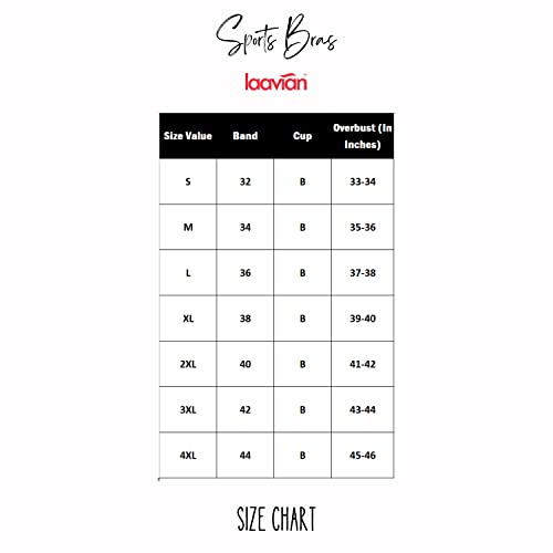 Image of Laavian Women's Cotton & Spandex Padded with Removable Pads Non-Wired Racerback Bra