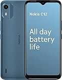 Nokia C12 6.3” HD+ Dual SIM Smartphone, Android 12 (Go edition), Octa-core 2GB RAM/64GB ROM, 8MP Rear /5MP Front Cameras, Night & Portrait modes, IP52 Rating, 3000mAh Battery - Cyan