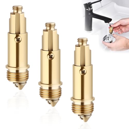 Pop-up Boulon en Laiton, 3Pcs Bondes à Ressort en Laiton, Bonde de Lavabo en Laiton avec Mécanisme à Ressort et Boulon, Clic Clac Bouchon d'évier, Remplacement pour...